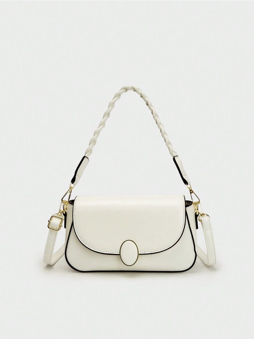 Minimalist Square Bag Small Flap Black