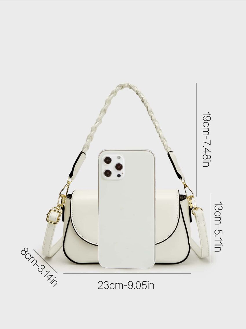 Minimalist Square Bag Small Flap Black