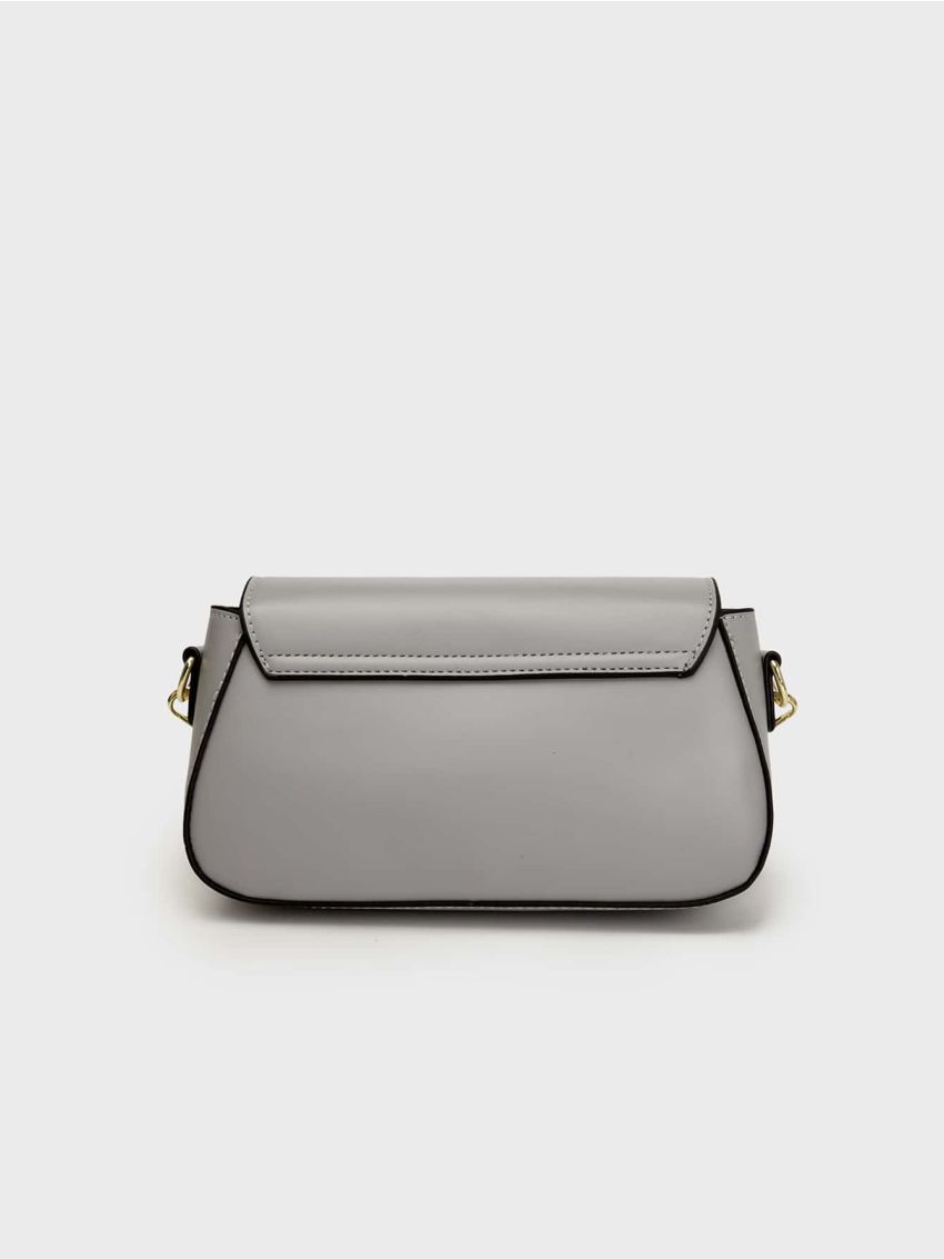 Small Flap Square Bag Contrast Binding Braided Handle