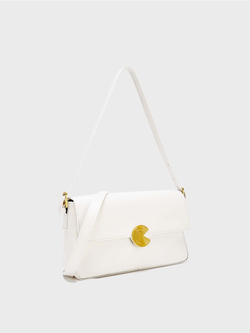 Flap Square Bag Metal Decor Elegant