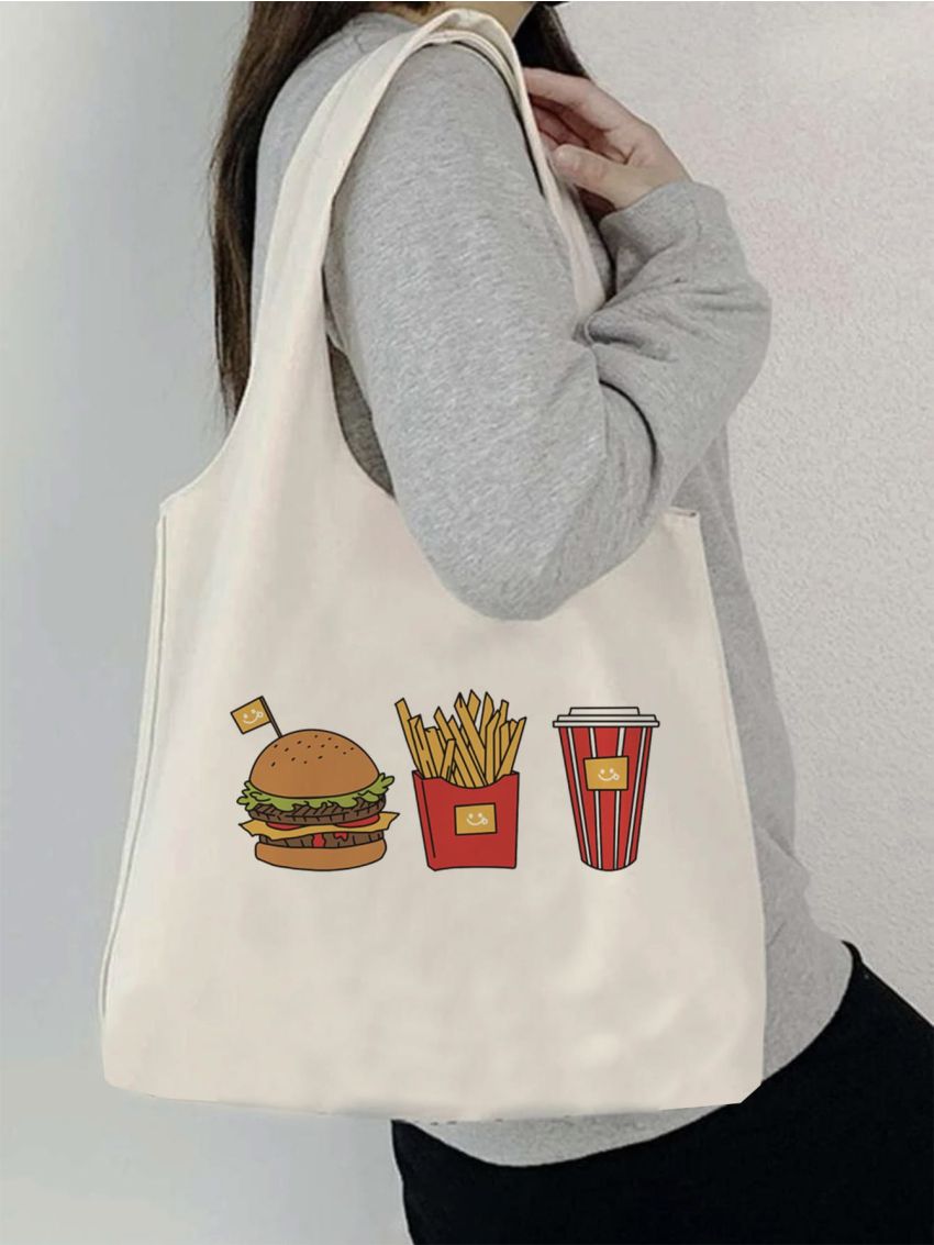 Small Shopper Bag Food Graphic Preppy