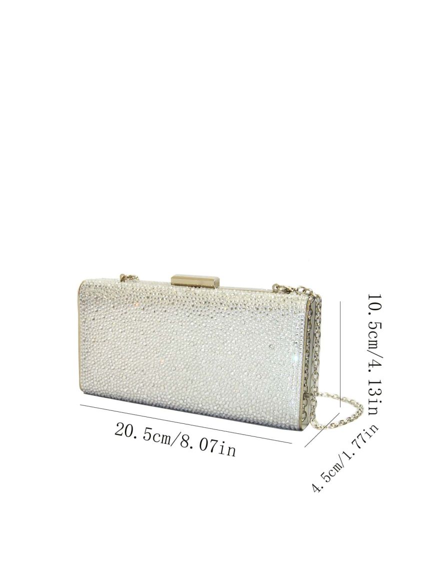 Small Box Bag Glitter Rhinestone Decor