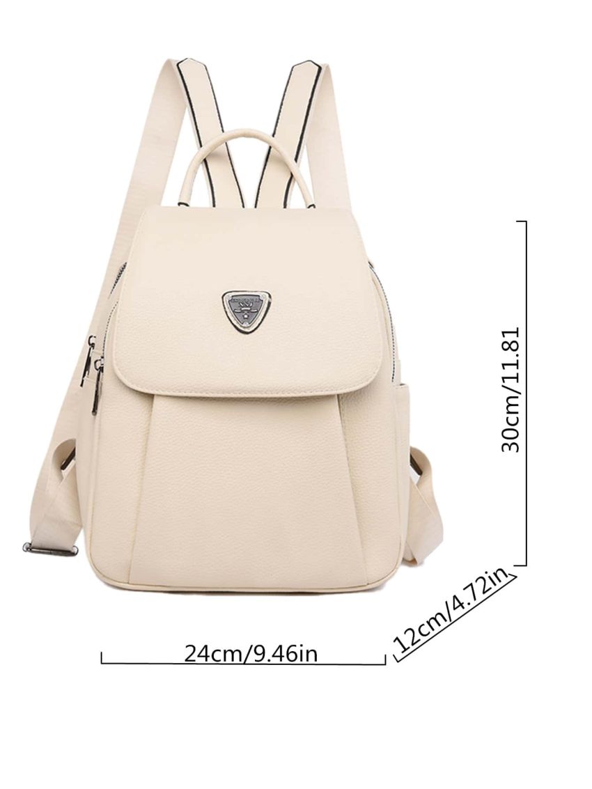 Small Flap Backpack Metal Decor