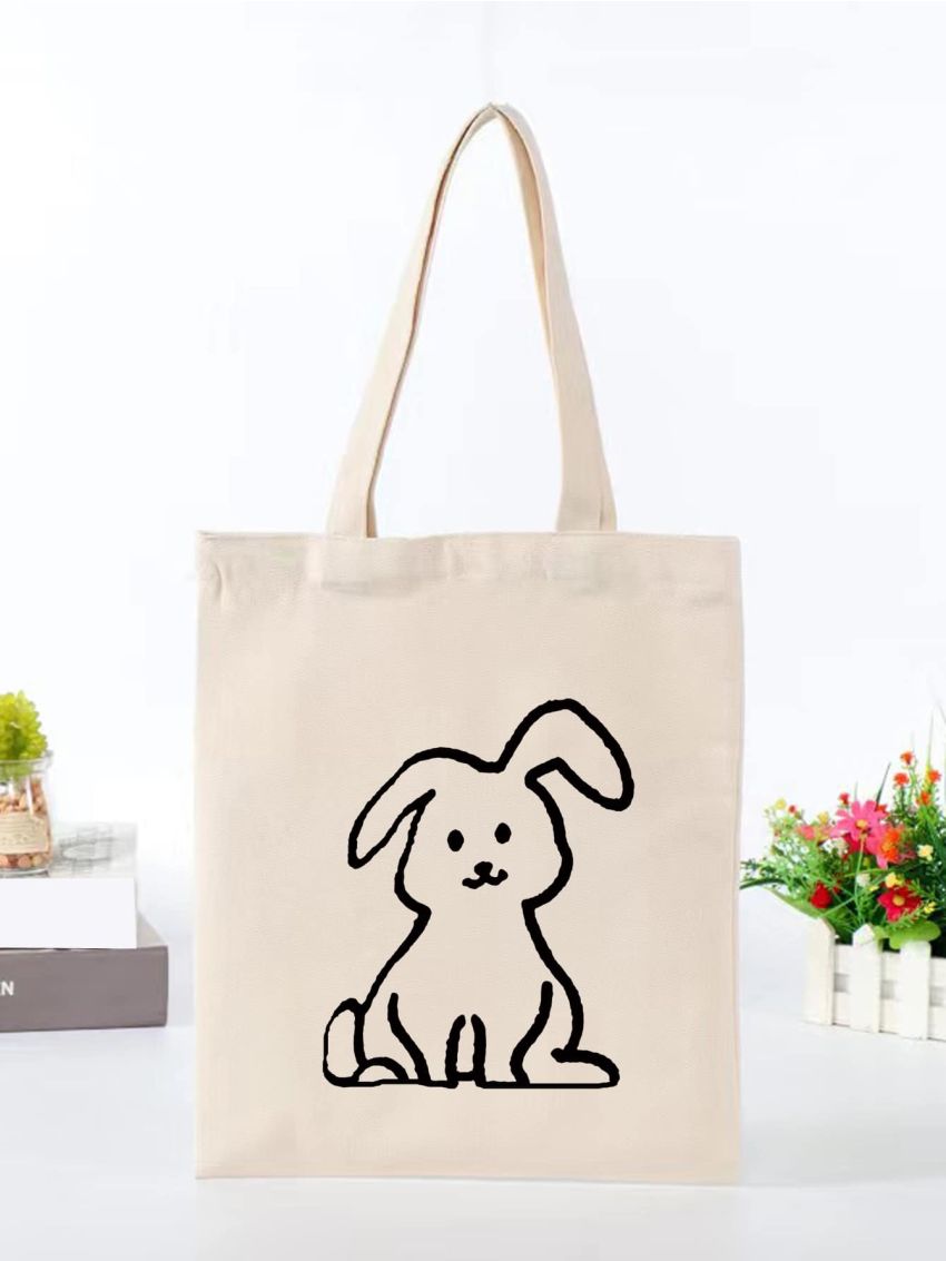 Small Shopper Bag Cartoon Print Double Handle