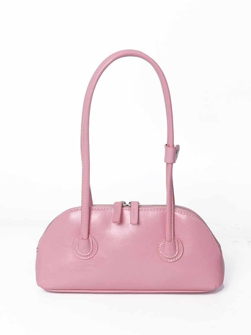 Medium Baguette Bag Solid Color Double Handle