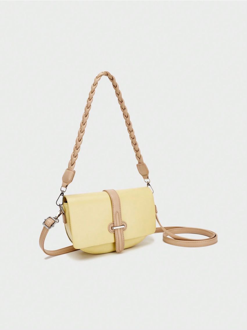 Small Saddle Bag Colorblock Flap Design