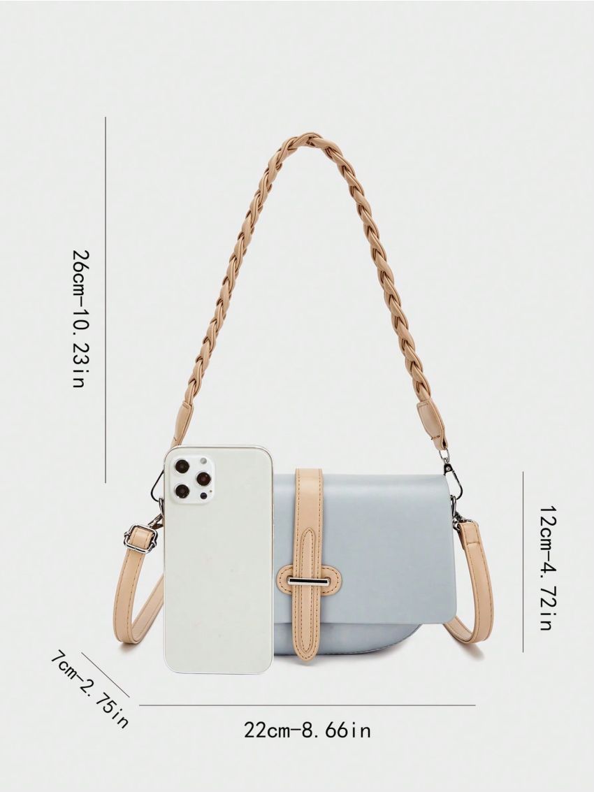 Small Saddle Bag Colorblock Flap Design