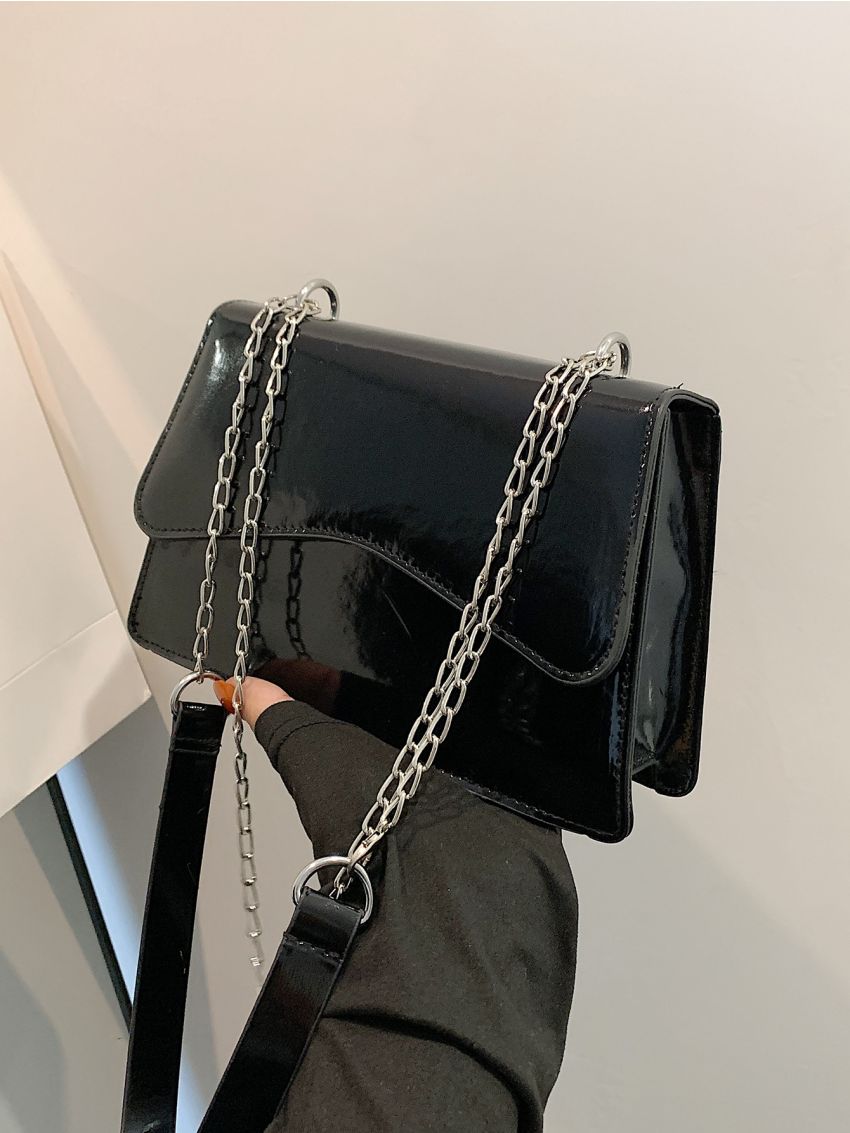 Small Shoulder Bag Chain Strap Solid Color