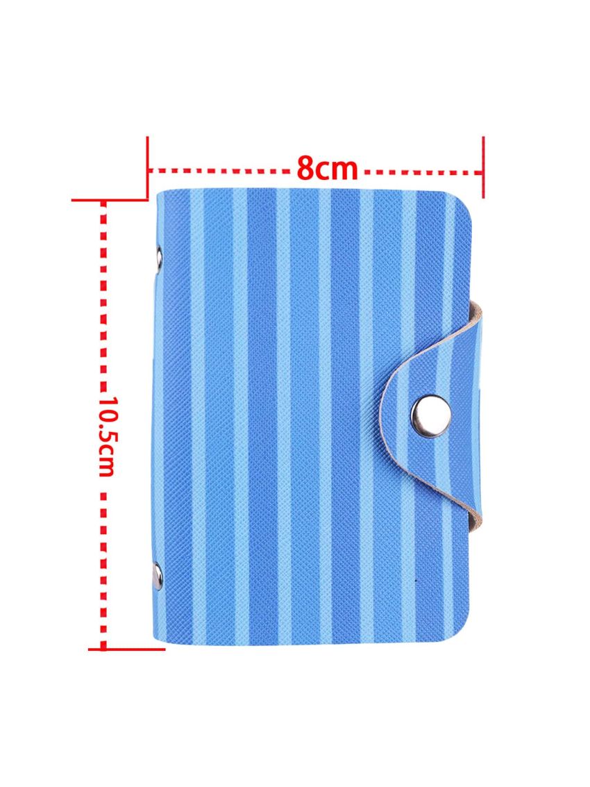 Stripe Pattern Card Holder Fold Over Multi-Card Card Organizer for Storage Credit Cards