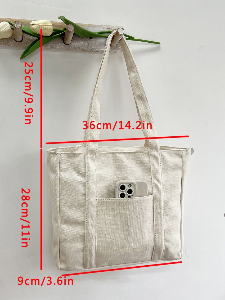 Minimalist Shopper Bag Medium Corduroy White