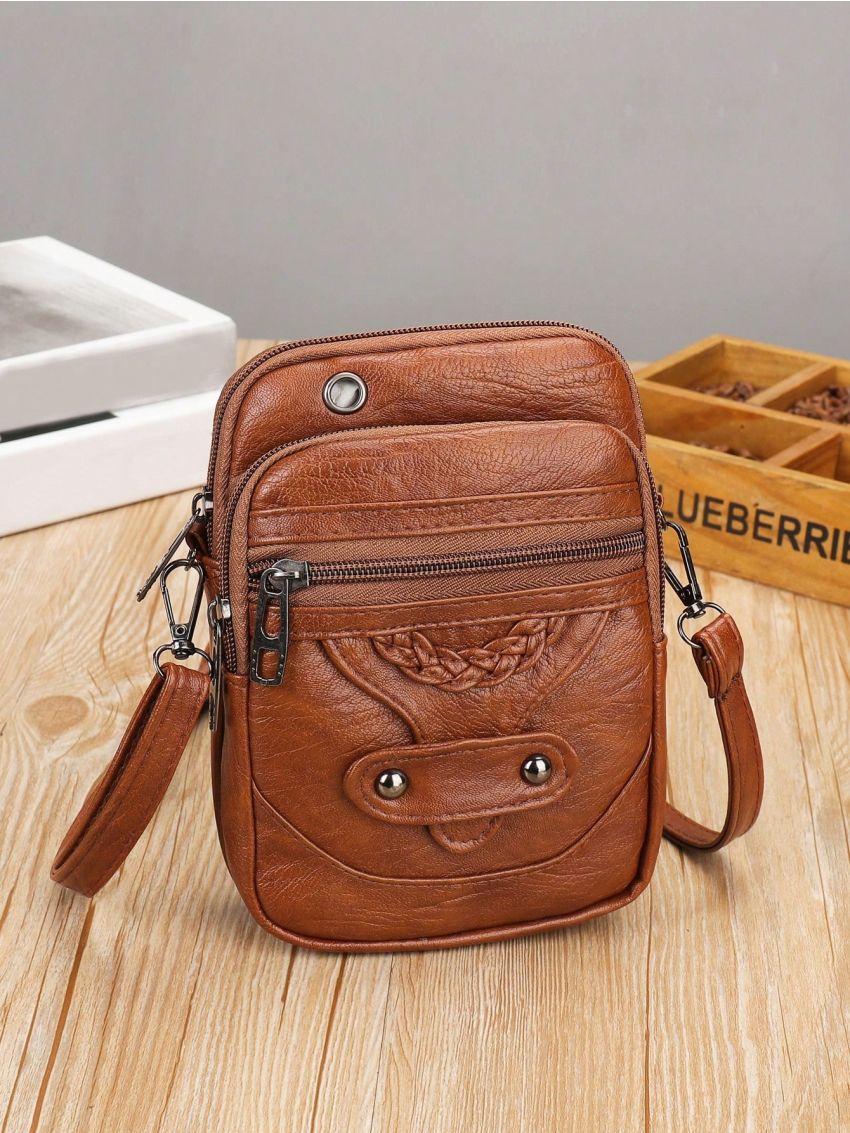 Studded Phone Wallet Vintage Zipper