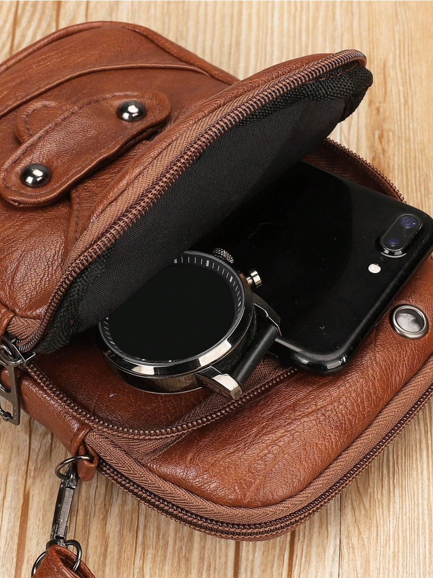 Studded Phone Wallet Vintage Zipper