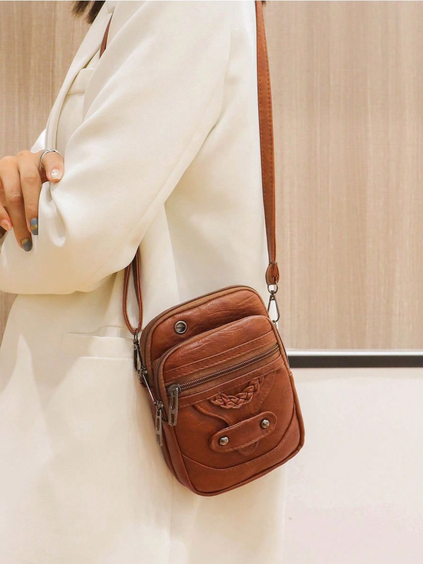 Studded Phone Wallet Vintage Zipper