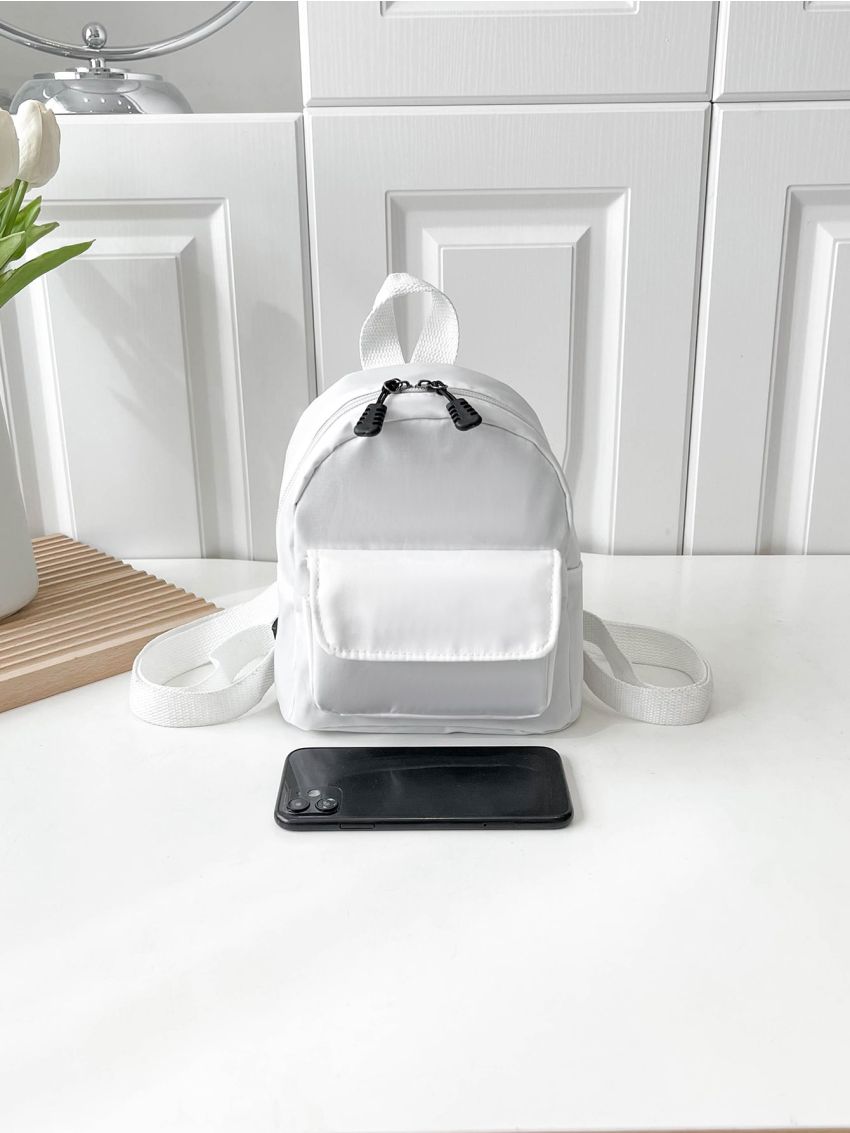 Minimalist Classic Backpack Mini White Nylon