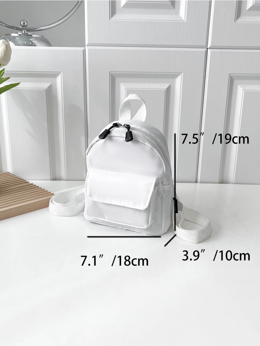Minimalist Classic Backpack Mini White Nylon