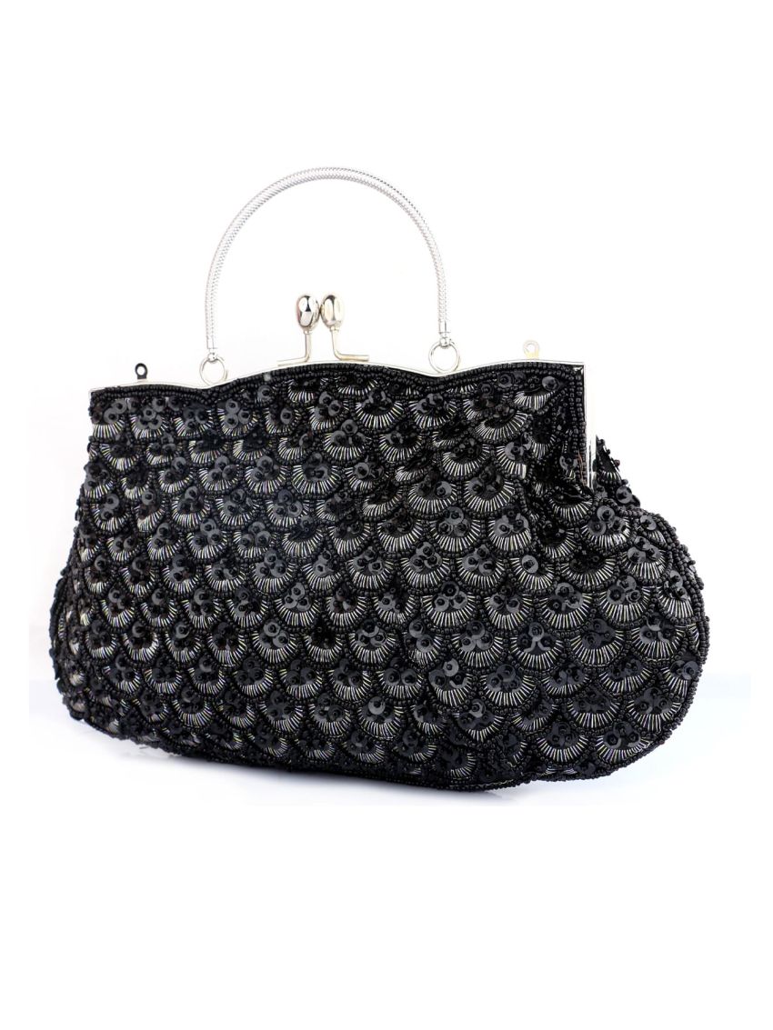 Fish Scale Pattern Novelty Bag Sequins Decor Top Handle For Party