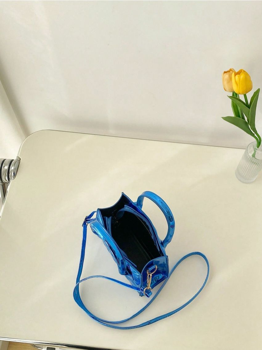 Mini Square Bag Geometric Pattern Double Handle For Daily