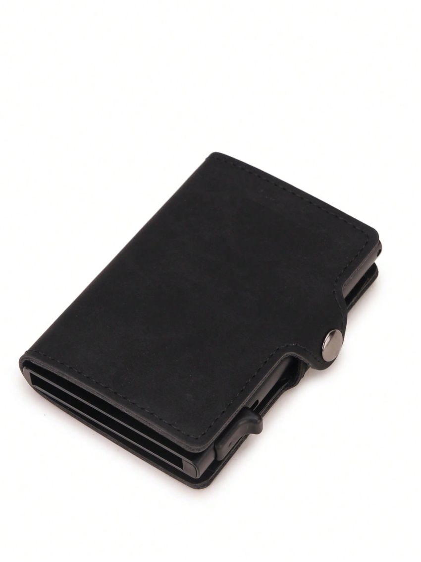 Black Card Holder RFID Automatic Pop-up Fashionable PU