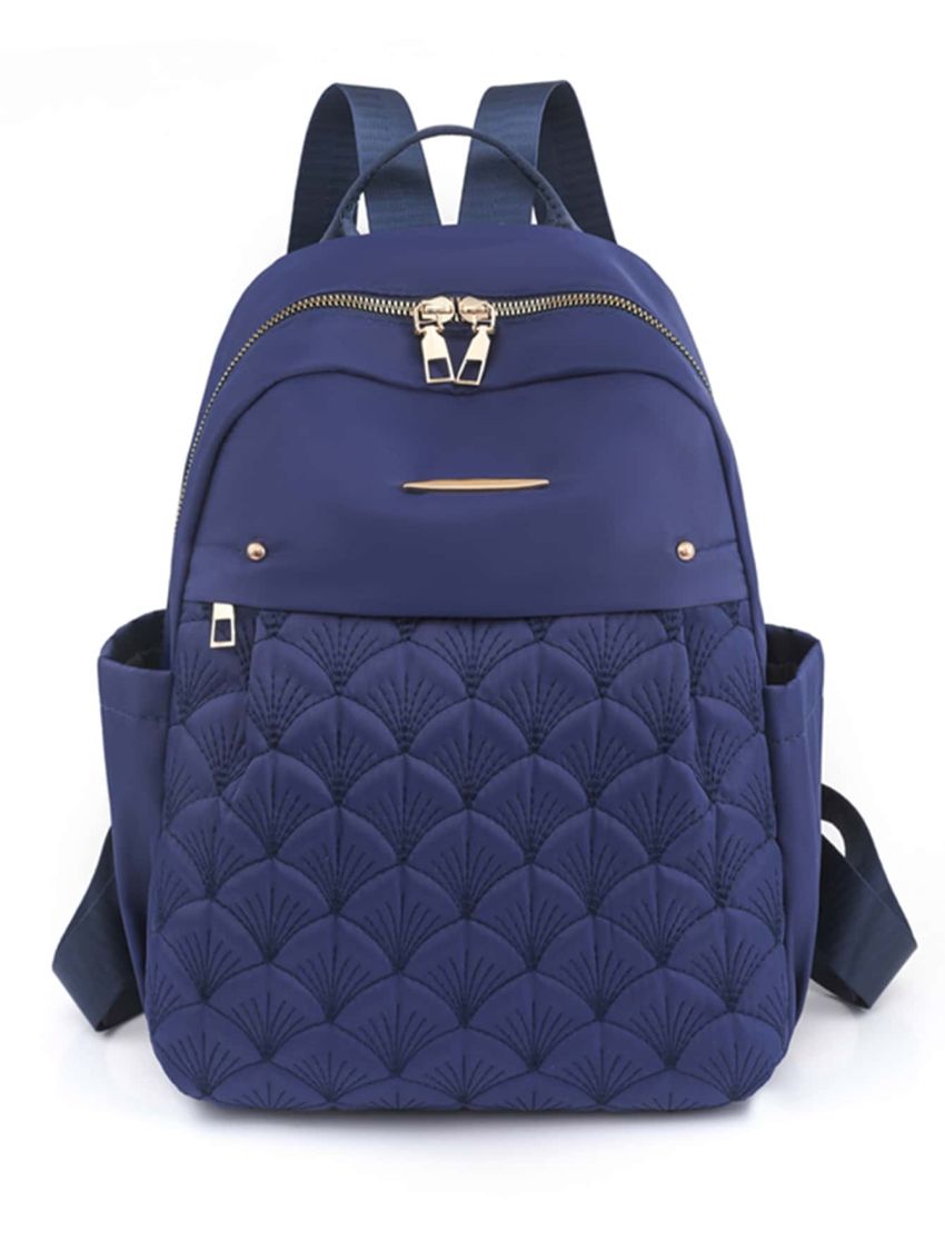 Medium Fashion Backpack Quilted Metal Decor