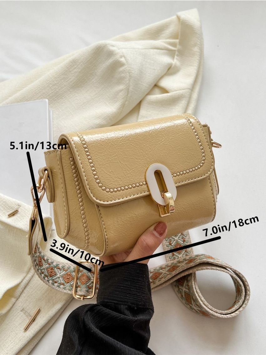 Mini Square Bag Solid Color Flap Design