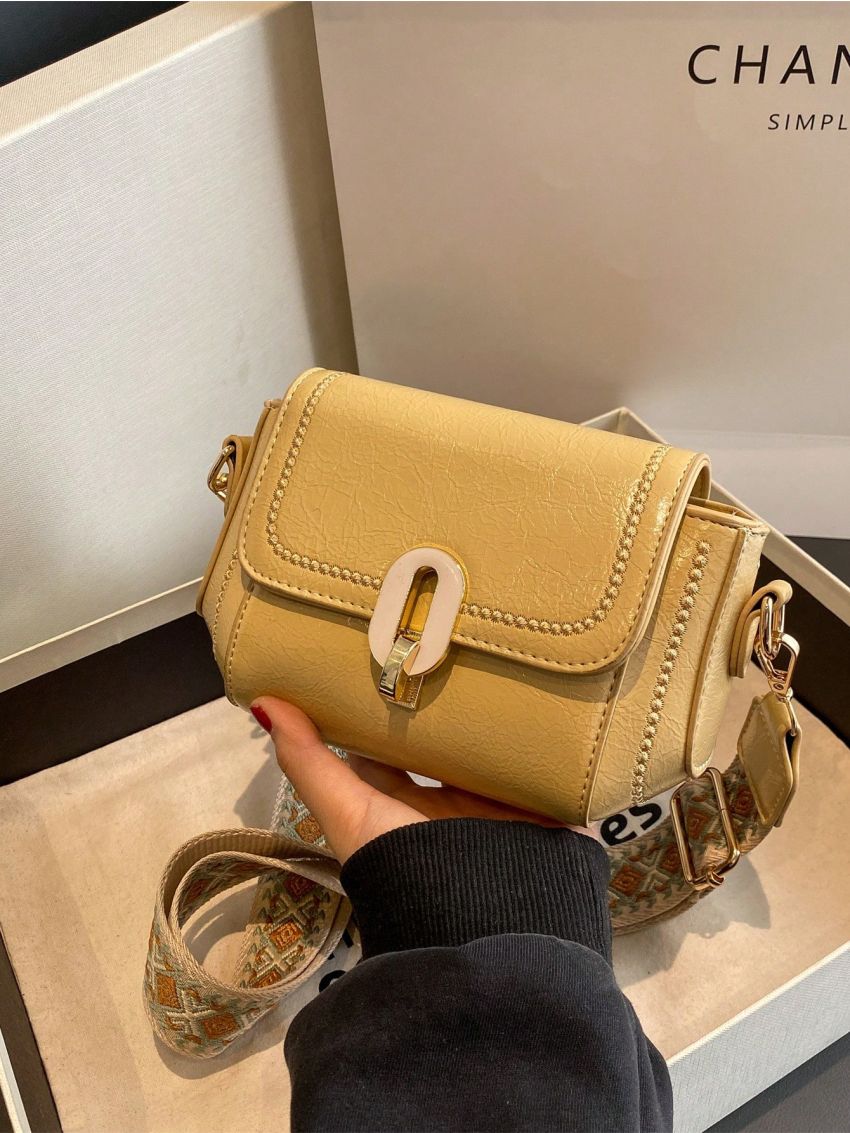 Mini Square Bag Solid Color Flap Design