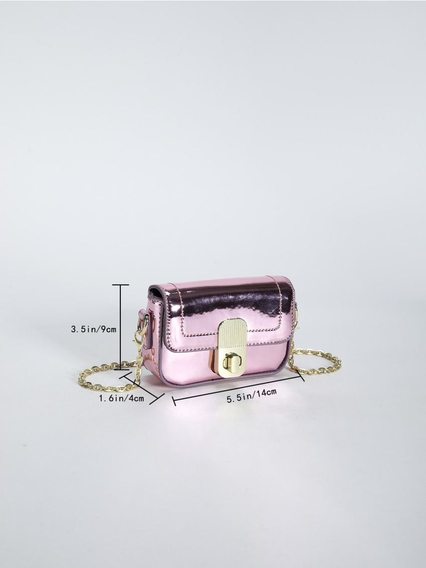Mini Square Bag Twist Lock Chain Strap