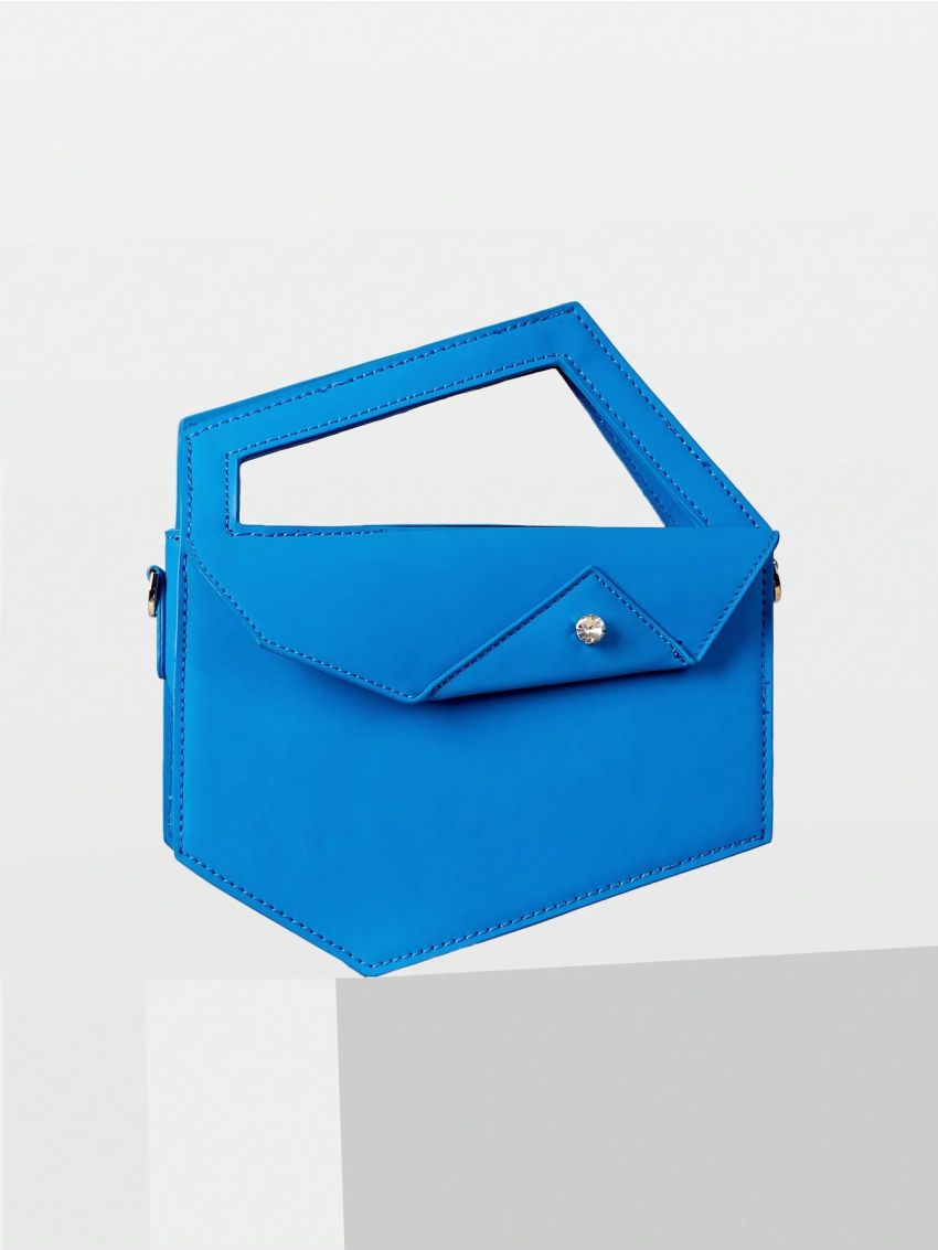 Mini Rhinestone Decor Geometric Design Novelty Bag