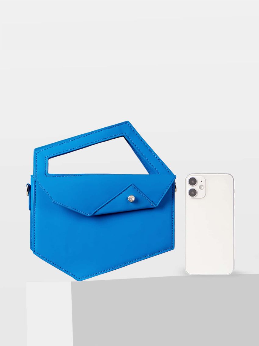 Mini Rhinestone Decor Geometric Design Novelty Bag