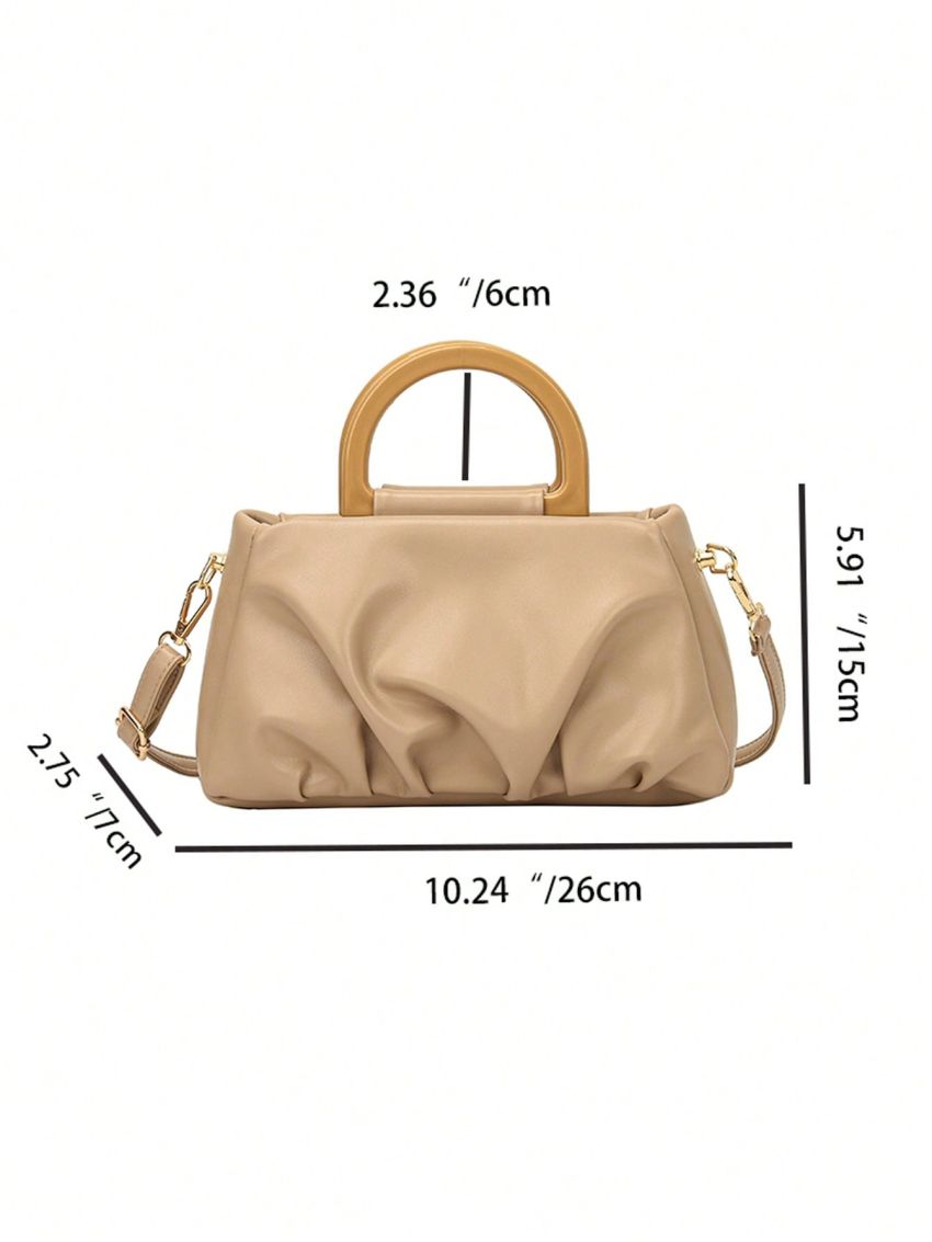 Two Tone Square Bag Ruched Detail