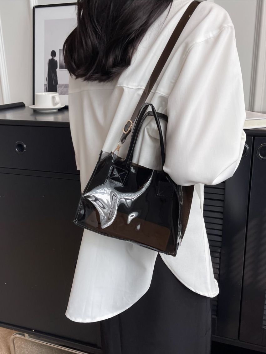 Mini Square Bag Double Handle PVC