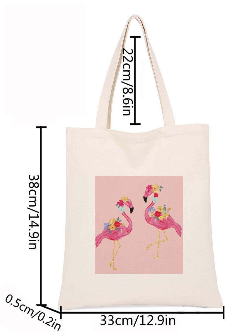 Flamingo Graphic Shopper Bag Small Preppy