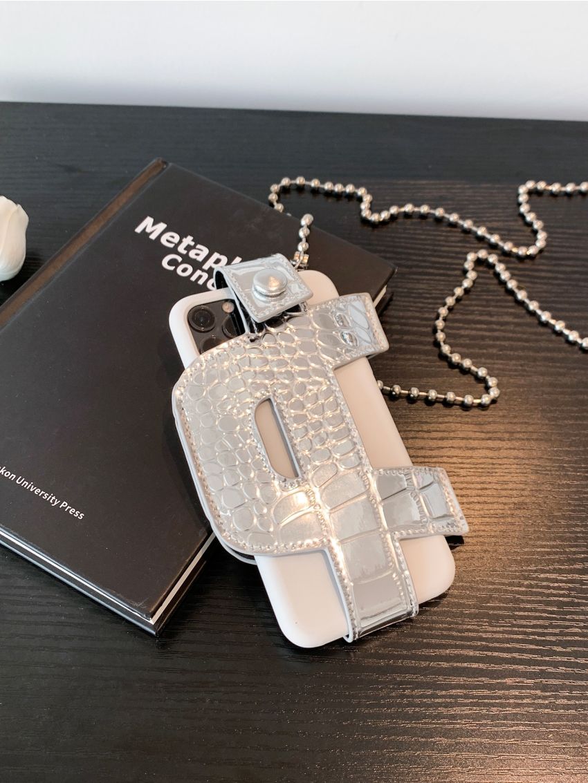 Metallic Phone Wallet Crocodile Embossed Funky