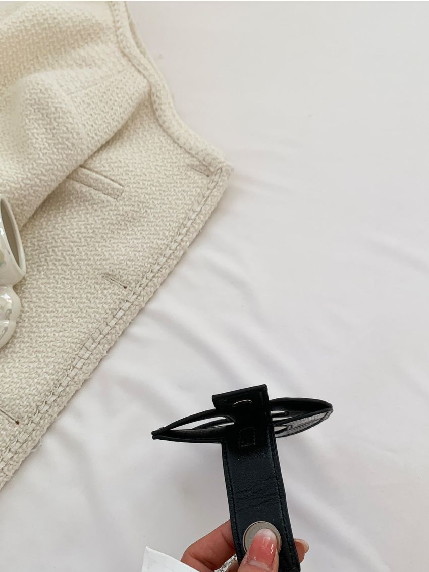 Black Phone Wallet Crocodile Embossed Minimalist