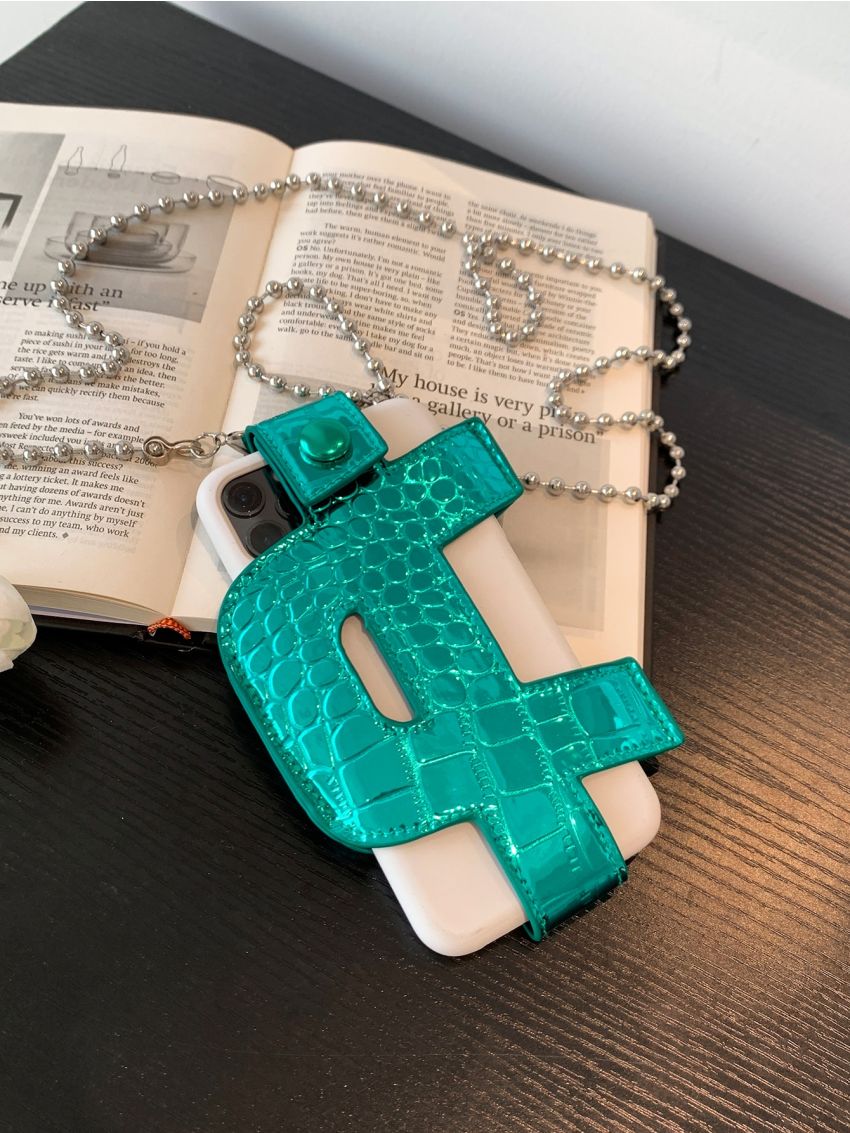 Metallic Phone Wallet Crocodile Embossed Funky