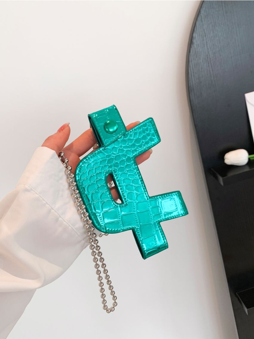 Metallic Phone Wallet Crocodile Embossed Funky