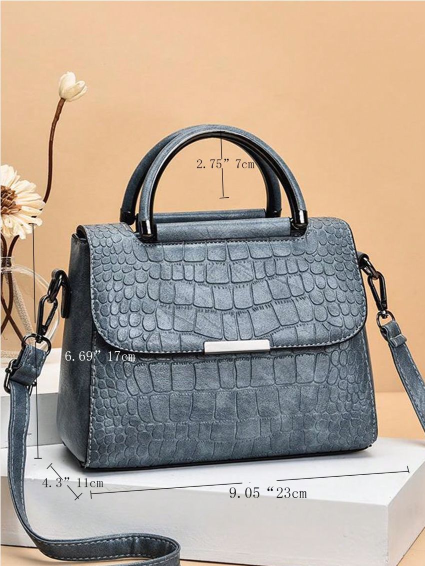 Crocodile Pattern Pu Handbag Ladies Luxury Designer Crossbody Shoulder Bag