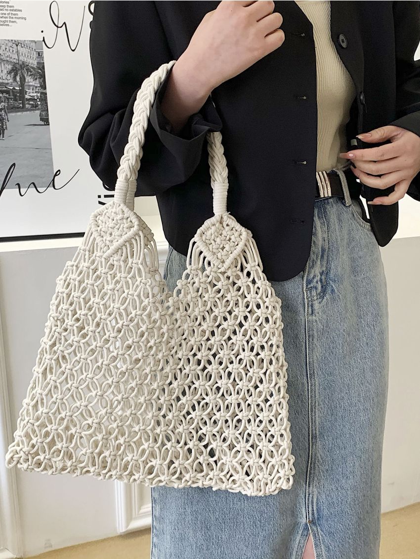 Minimalist Crochet Bag Hollow Out Design Vacation