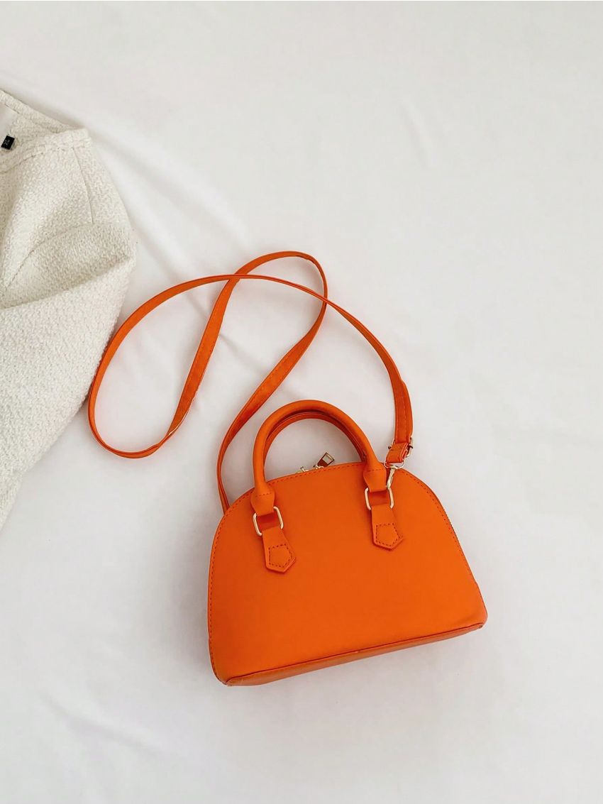 Small Dome Bag Studded Decor Double Handle