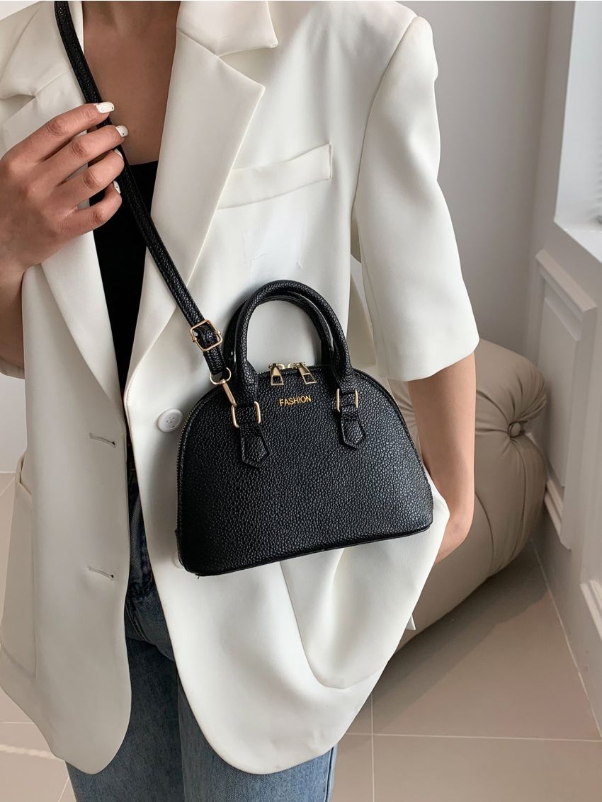 Small Dome Bag Letter Detail Double Handle