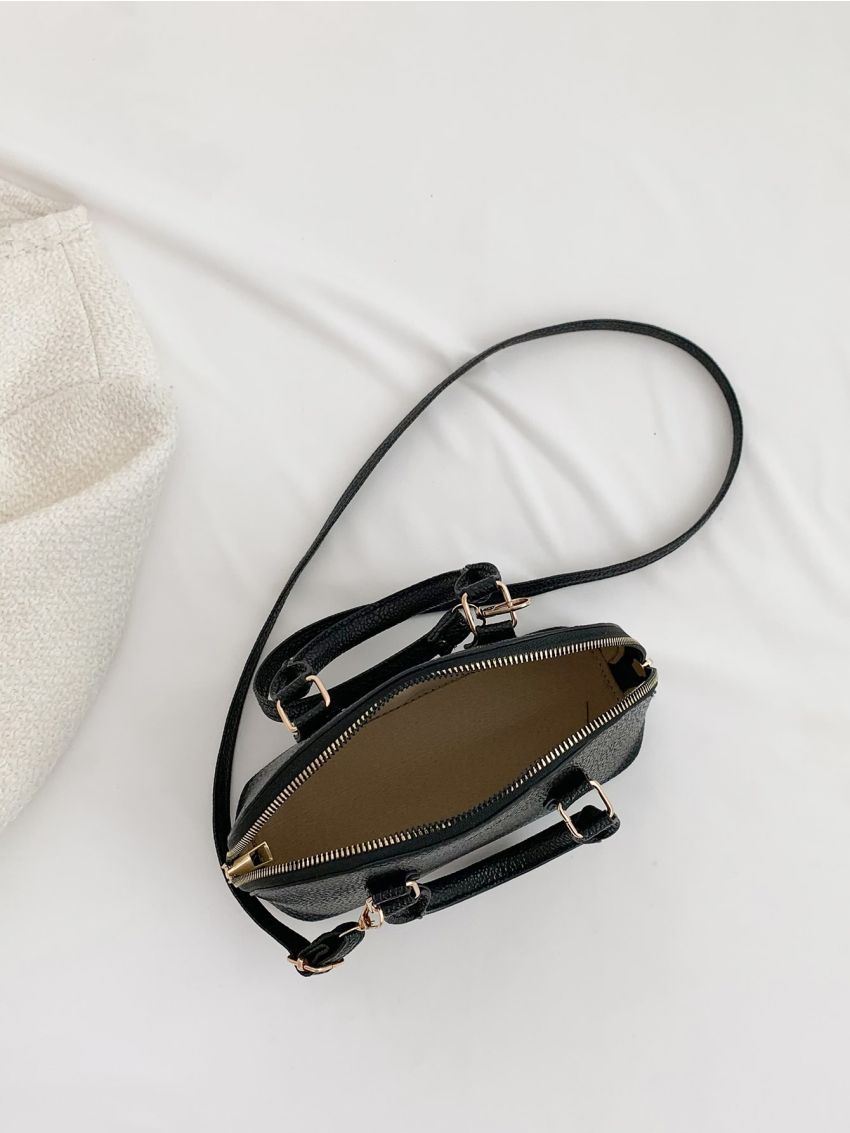 Small Dome Bag Letter Detail Double Handle