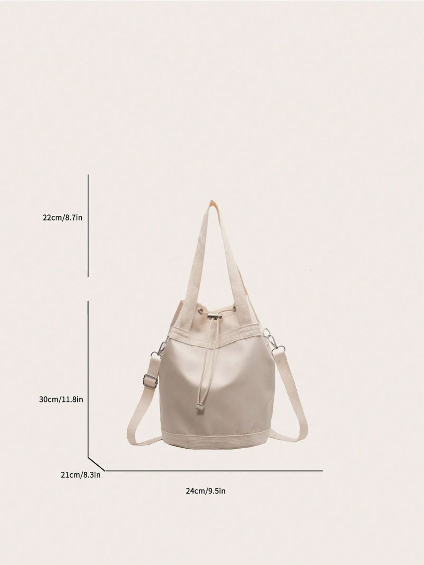 Small Bucket Bag Solid Color Nylon