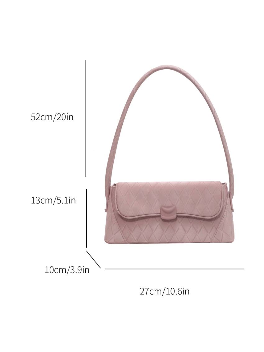 Small Baguette Bag Pink Flap Design