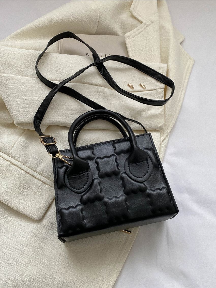 Mini Square Bag Geometric Embossed Minimalist