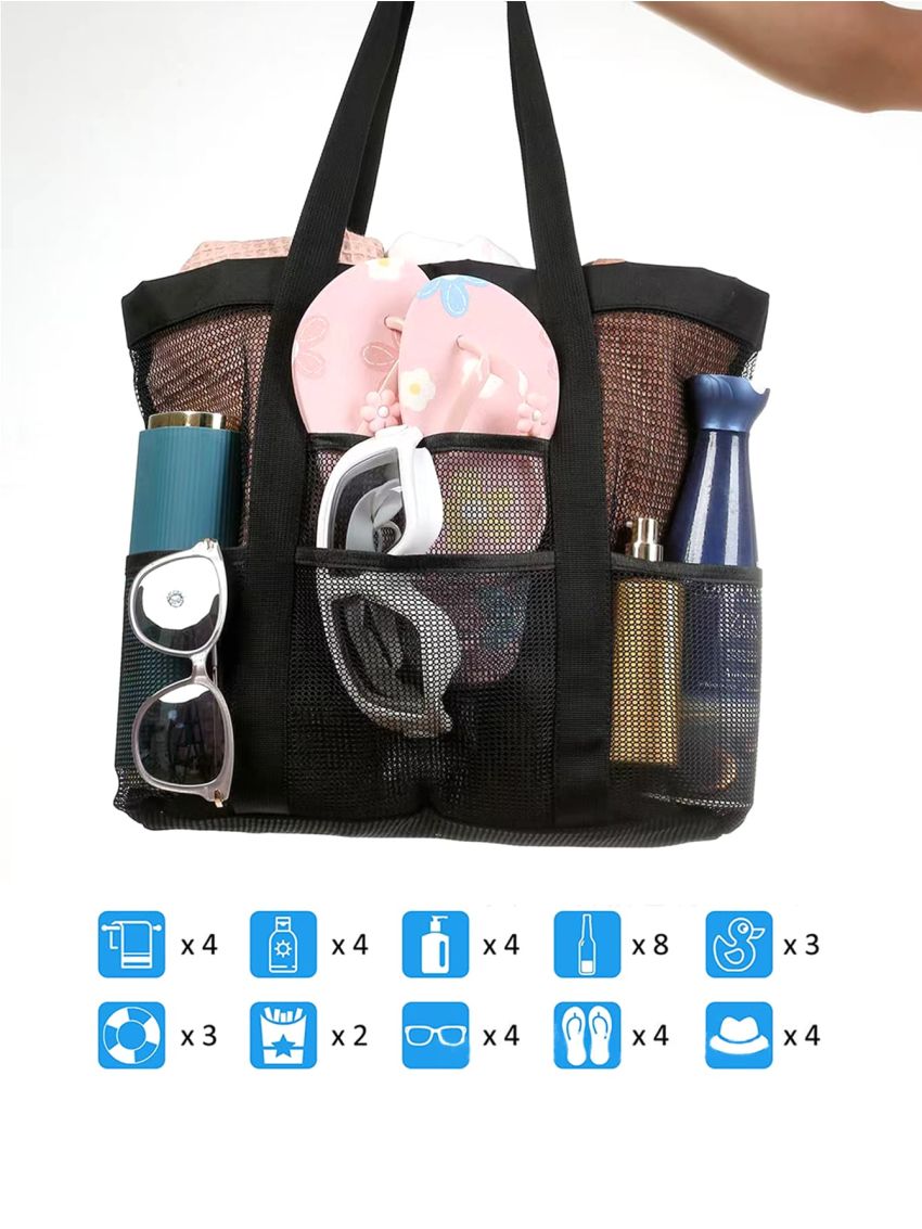 Black Grid Large Capacity Storage Bag