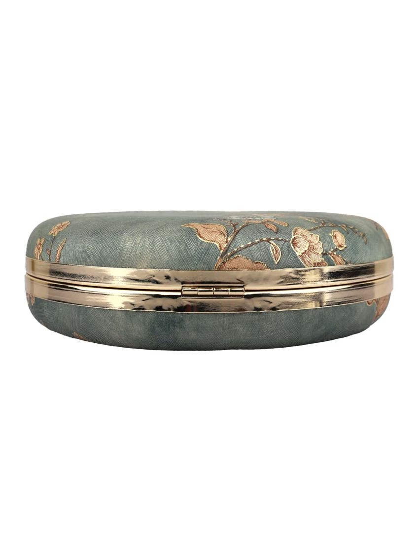 Mini Circle Bag Red Floral Pattern Ring Strap For Party