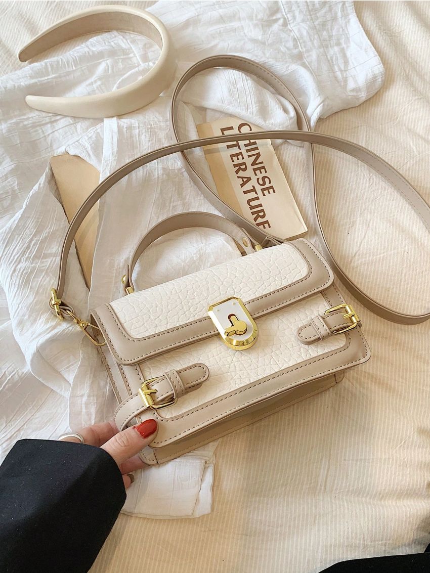 Buckle Decor Square Bag Mini Flap