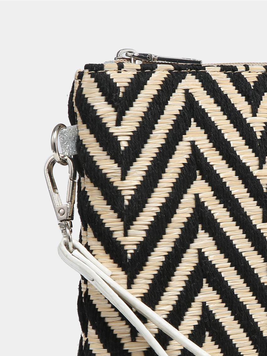 Chevron Straw Bag Zipper Vacation