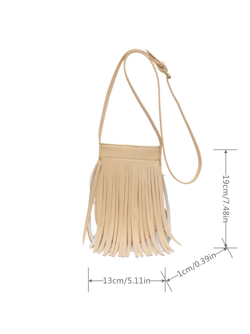 Minimalist Square Bag Mini Fringe Decor Pink
