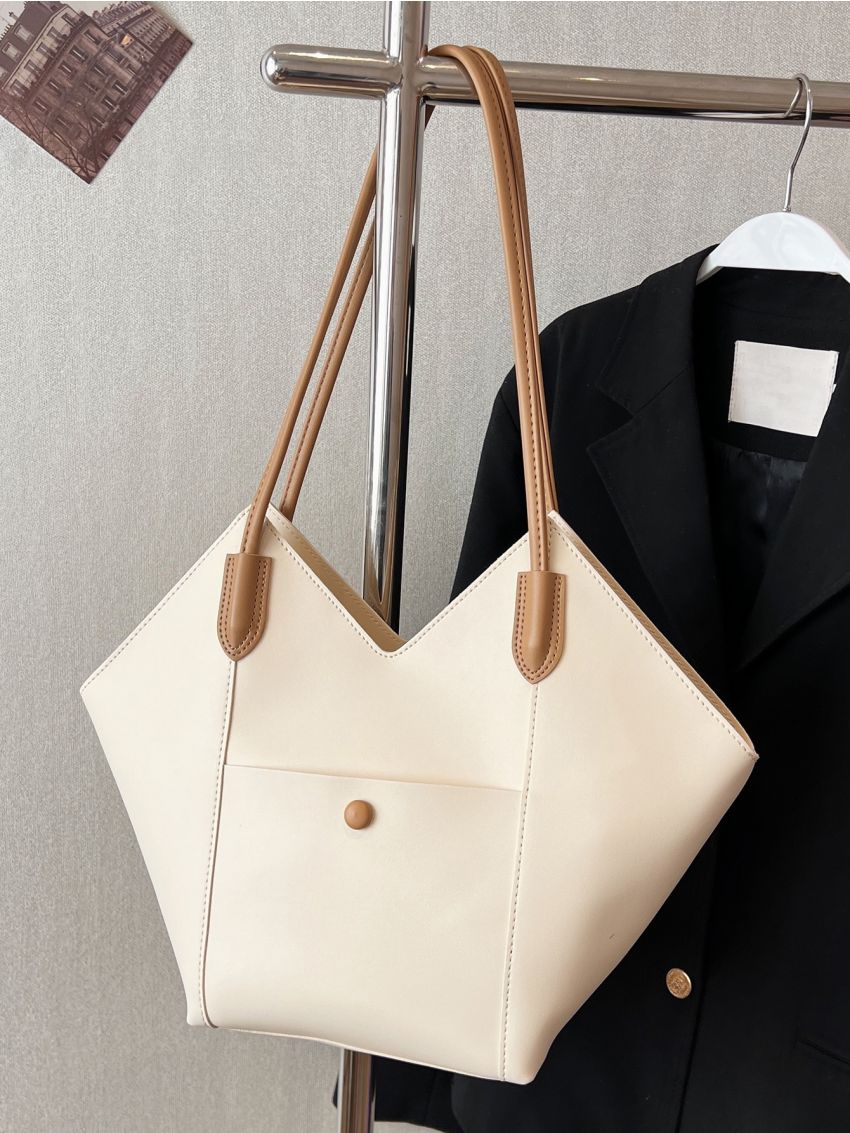 Minimalist Shoulder Tote Bag Double Handle Large Capacity