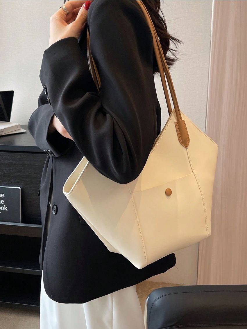 Minimalist Shoulder Tote Bag Double Handle Large Capacity